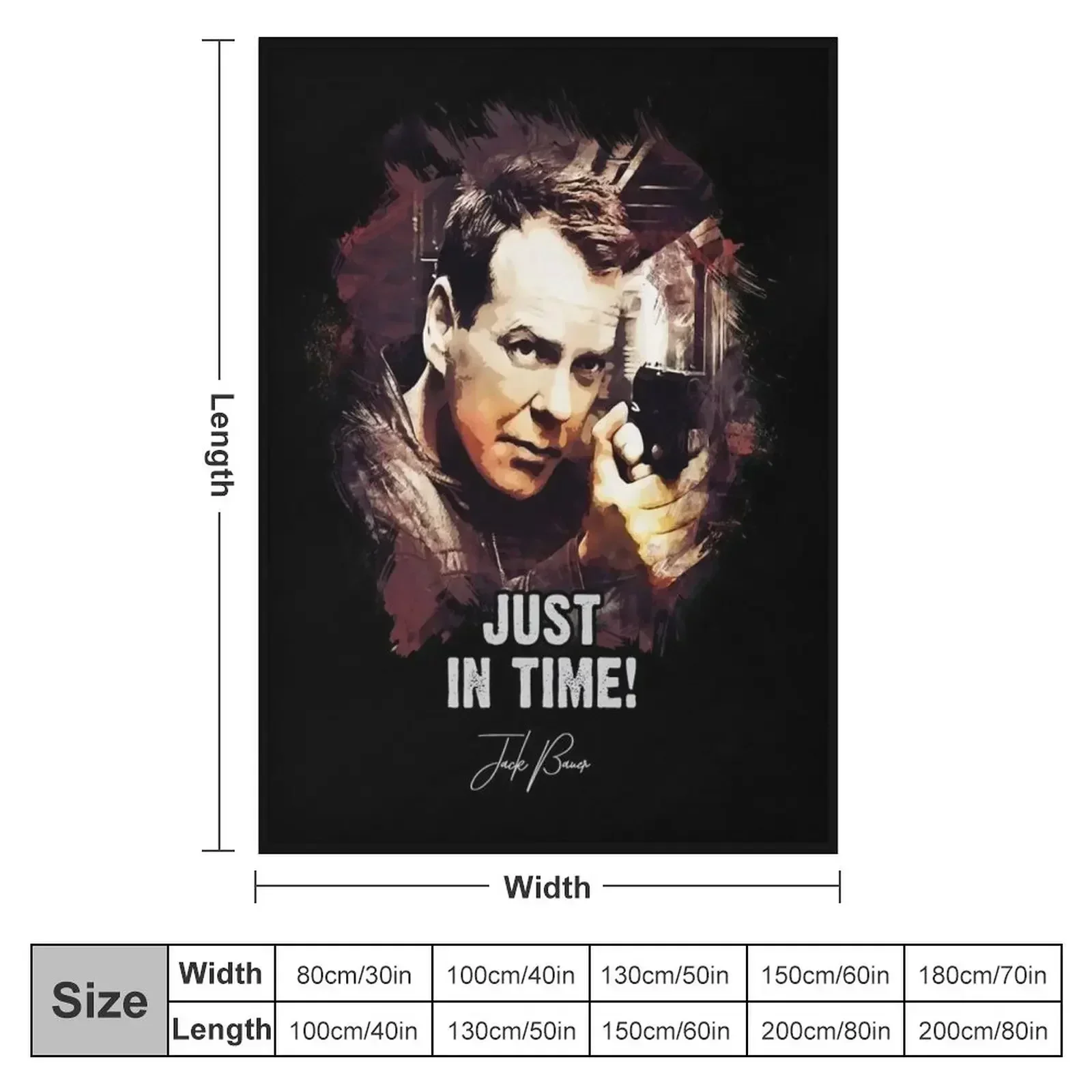 Just In Time - Jack Bauer Throw Blanket couch cozy soft plush fuzzy picnic outdoor blanket