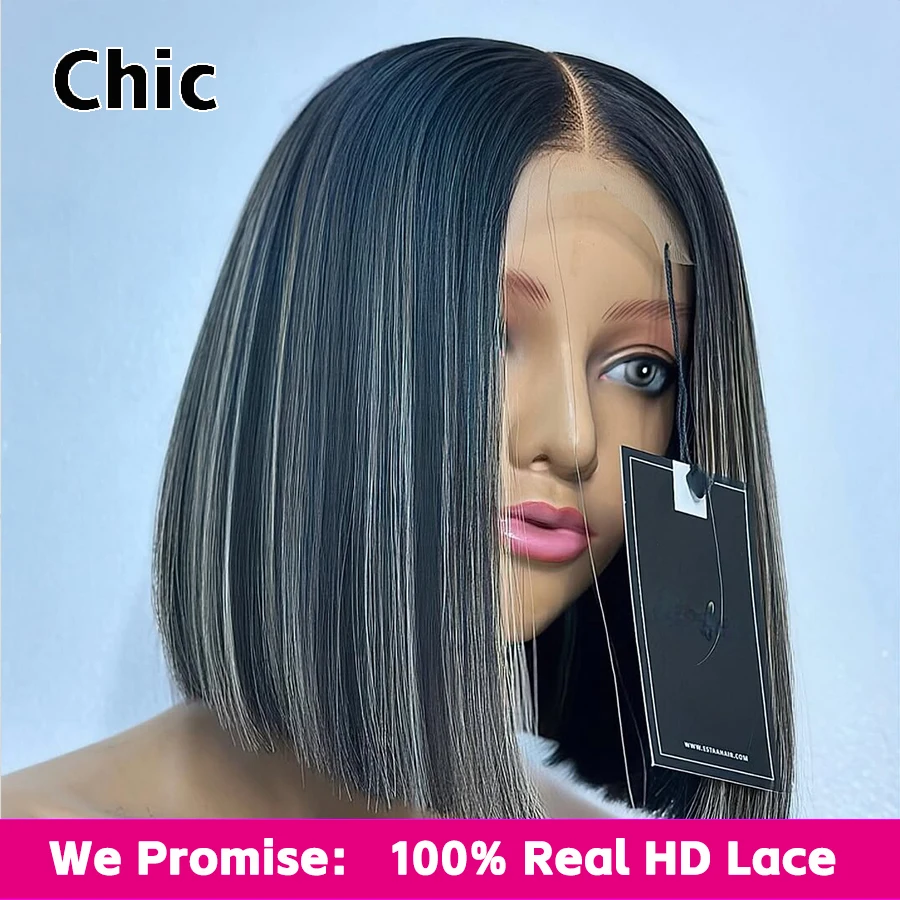 1B/27 Highlight Blonde Real HD Lace Wig 100% Human Hair 250% Pre Plucked Colored 5x5 HD Lace Closure Wig Glueless Lace Front Wig