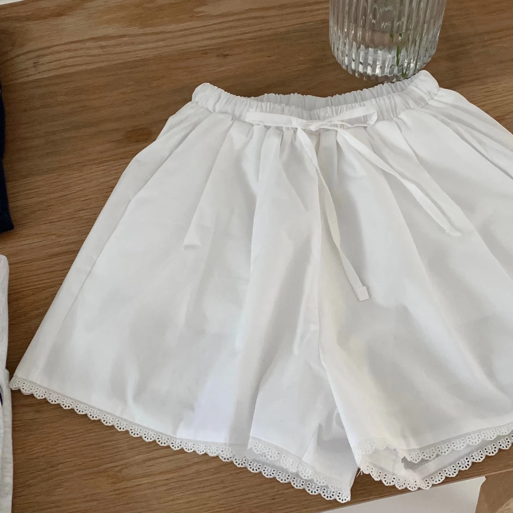 Casual Allentato Dstring Vita alta Svasato orts Colore puro Antietà Versatile Primavera Fre Bordered Pendolarismo Sle Donna...