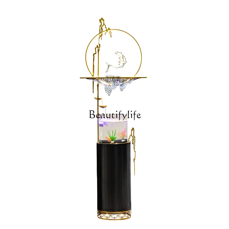 12Modern simple flowing water ornament circulating water fish tank  iving room light luxury high-end atmospheric rockery