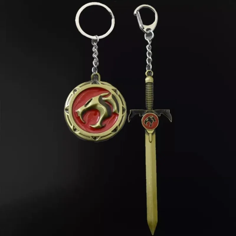 Thundercats Weapon Sword Pendants Key Chain Metal Lion Mark Logo Keychains KeyRings Men Movie Jewelry Gift Chaveiro New