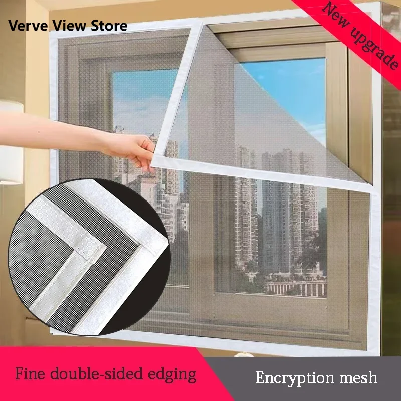 

New upgraded diamond lattice edge，Window mosquito nets,screen windows,self-adhesive Fly repellent nets can be customized in size
