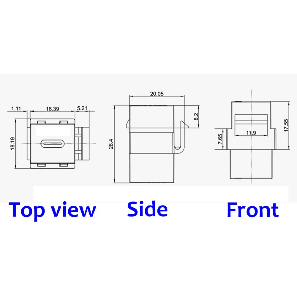 1PCS USB 3.0/2.0 Type-C Female to Female Coupler HDMI-Compatible Connector Keystone Inserts Adapter For Wall Plate Outlet Panel