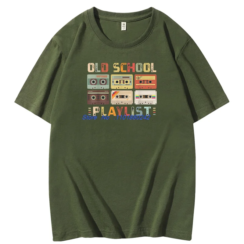 Cassette Tape Music 80s Retro Old School Playlist Meme Graphic T Shirts Summer Short Sleeve T Shirt Cotton Mens Print T Shirt