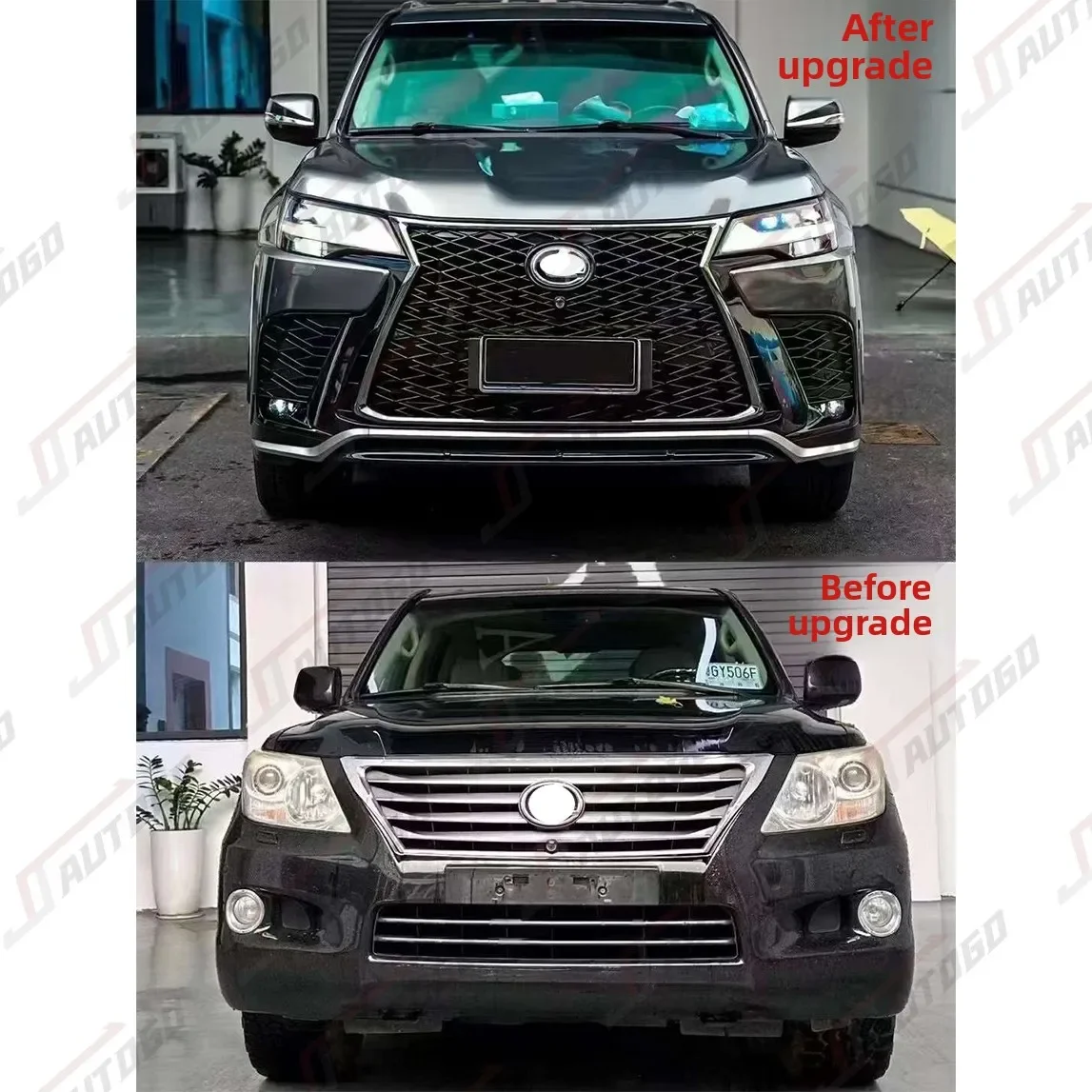 Conversion Body Kit For Lexus LX570 2008 2009 2010 2011 2012 2013 2014 2015 2016 2017 Facelift To 2024 LX600 Headlight Front Kit