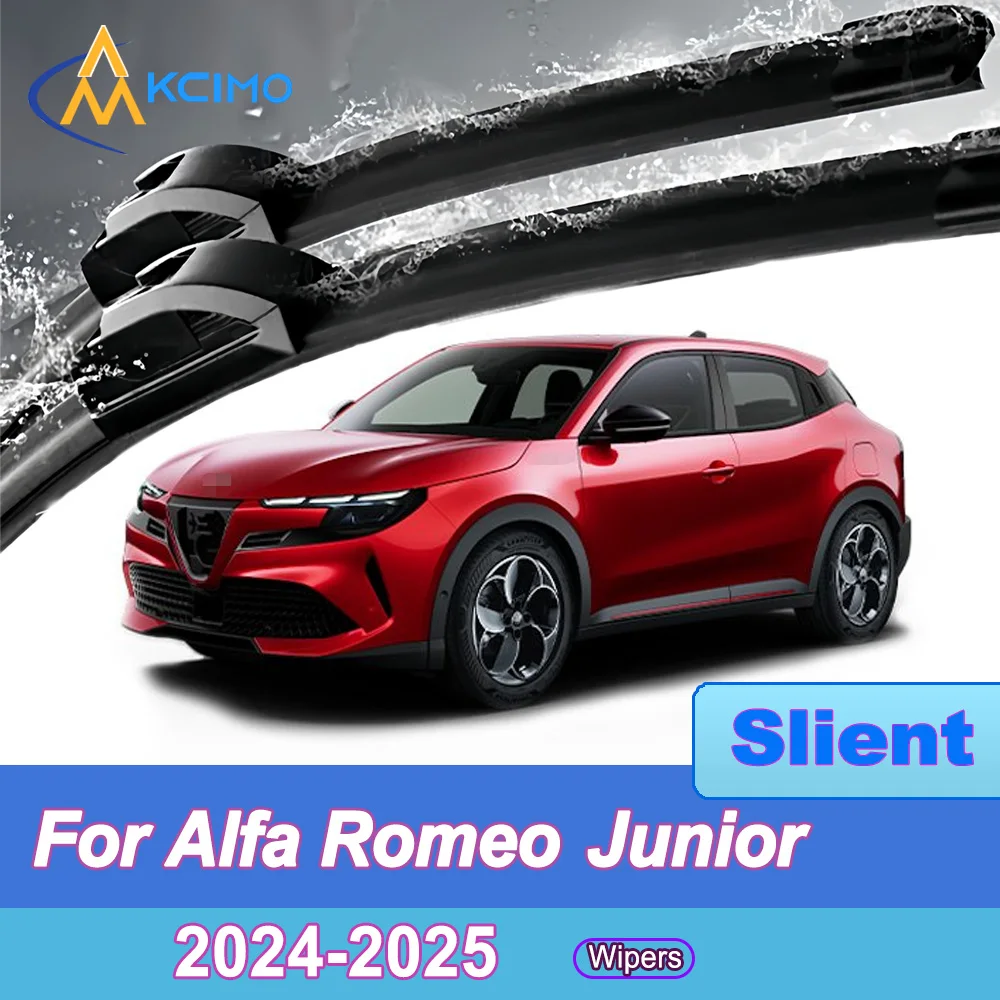 

2 Pack Silent Beam Wiper Blades For Alfa Romeo Junior 2024-2025 Noiseless All-Weather Design Windshield Rain Brush Accessories