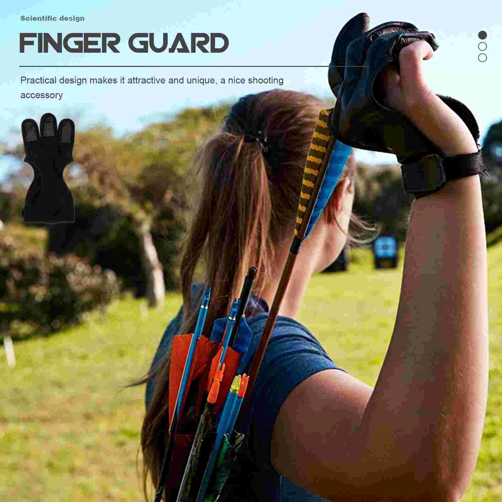 Archery Finger Stall Mittens Wear-resistant Equipment Adjustable Black Spandex Guard