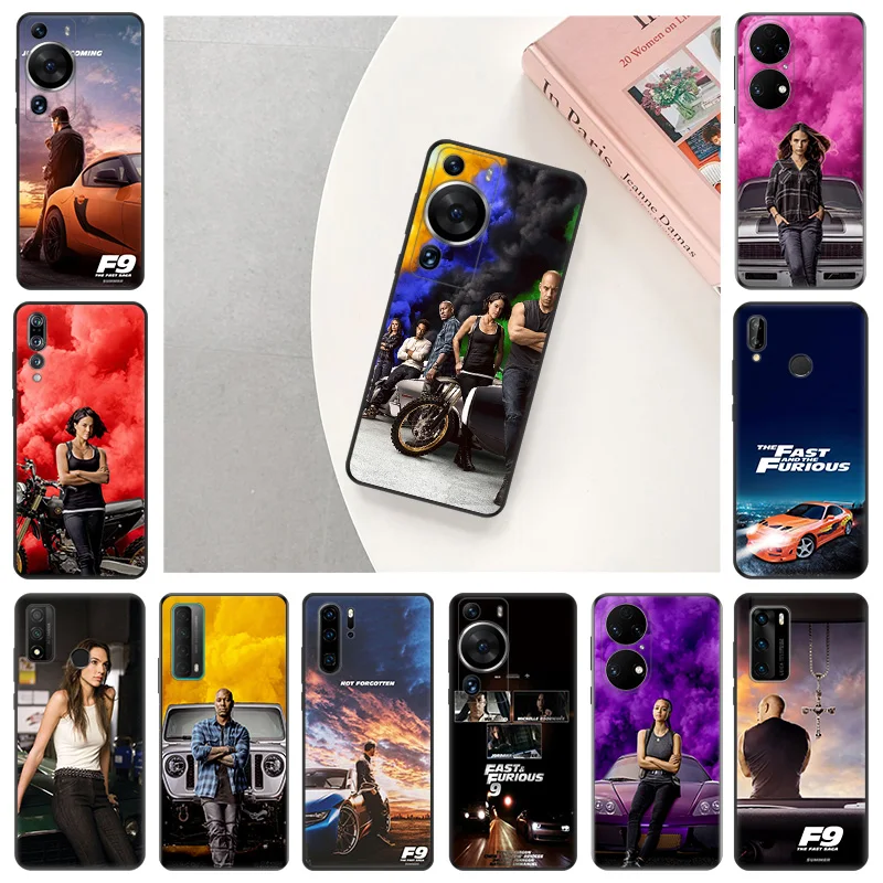 Black Soft Phone Case for Huawei P40 P30 P20 Lite P_Smart Z Fast Furious 9 Moto G30 G31 One Fusion Edge 20 30 Pro Cover