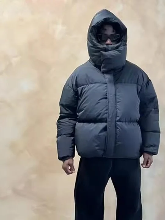 Хип-хоп Y2K Повседневное съемное теплое пальто с орсаженной шляпой Свободная посадка Длинная куртка с капюшоном для подростков Модный цвет