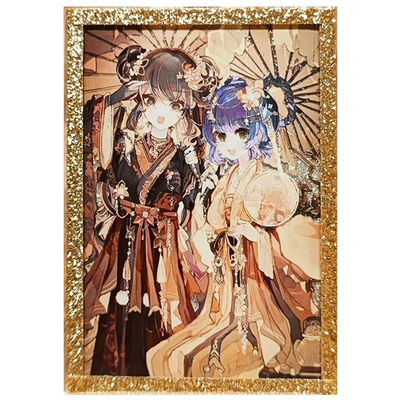 Anime Goddess Story Rare Refractive flashcard Hu Tao Xiangling Ishtar Nezuko Toys for boys carte da collezione regali di compleanno