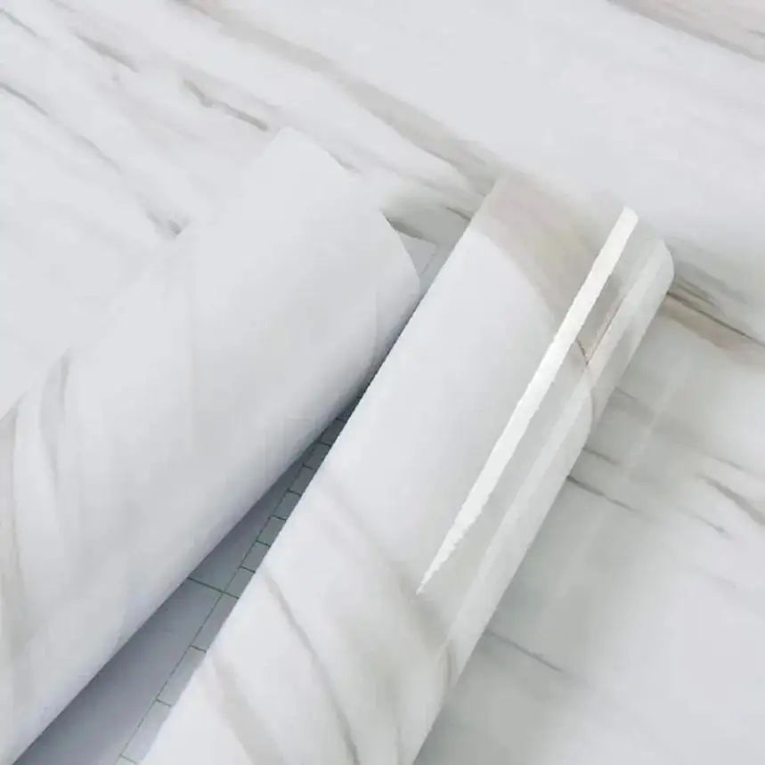 Removable Peel & Stick Marble Vinyl Wallpaper Self‑Adhesive for Kitchen Counter Bathroom Shower Wall Cover Decor