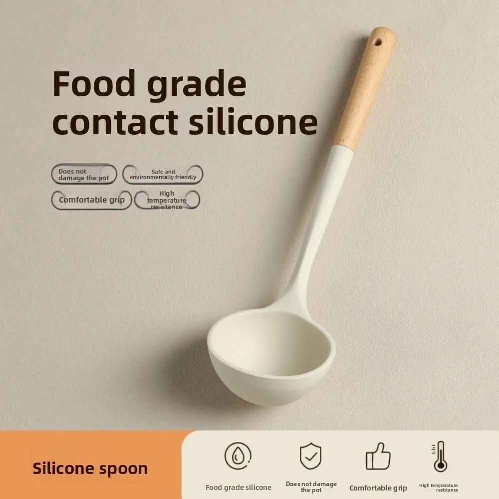 

Набор силиконовой посуды с антипригарным покрытием, набор для приготовления пищи, кухонная посуда из 6 предметов, лопатка для жарки, половник для супа, лопаточка, посуда для дома