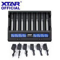 XTAR VC8 Plus 18650 Battery Charger 12V DC Input 3A Fast Charging Intelligent Charger LCD Display 21700 Battery Charger