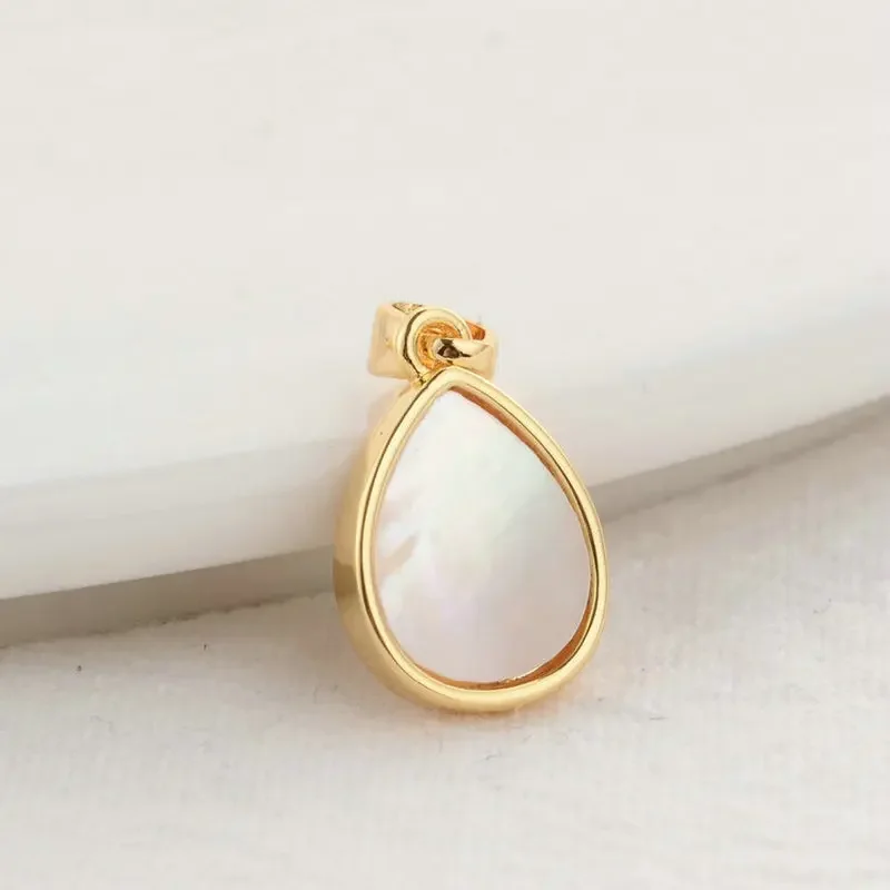 14K Gold Color Plated and Sheel Drop Round Shape Charms Pendants Jewelry Making Supplies Diy Accessories