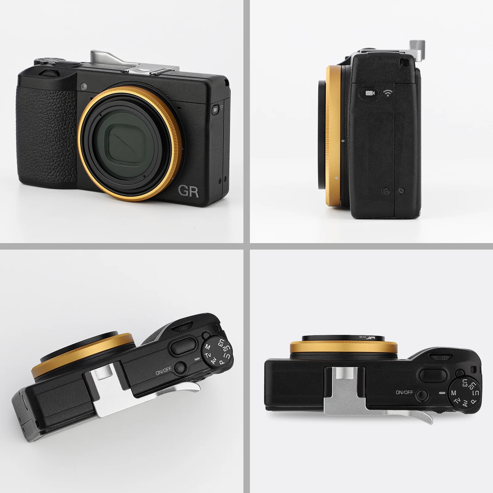 Haoge – bague de décoration en métal doré RRC-GR3Xk, pour caméra RICOH GR3X/GRIIIX, remplace GN-2