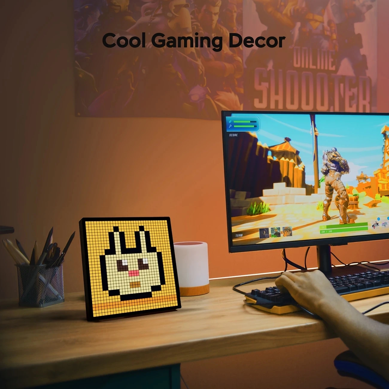 Panel LED Pixel Art 32x32 Programowalny Sterowanie Aplikacją Tekst Wzory Animacje Halloween Boże Narodzenie Dekoracje Pokoju Gamingowego