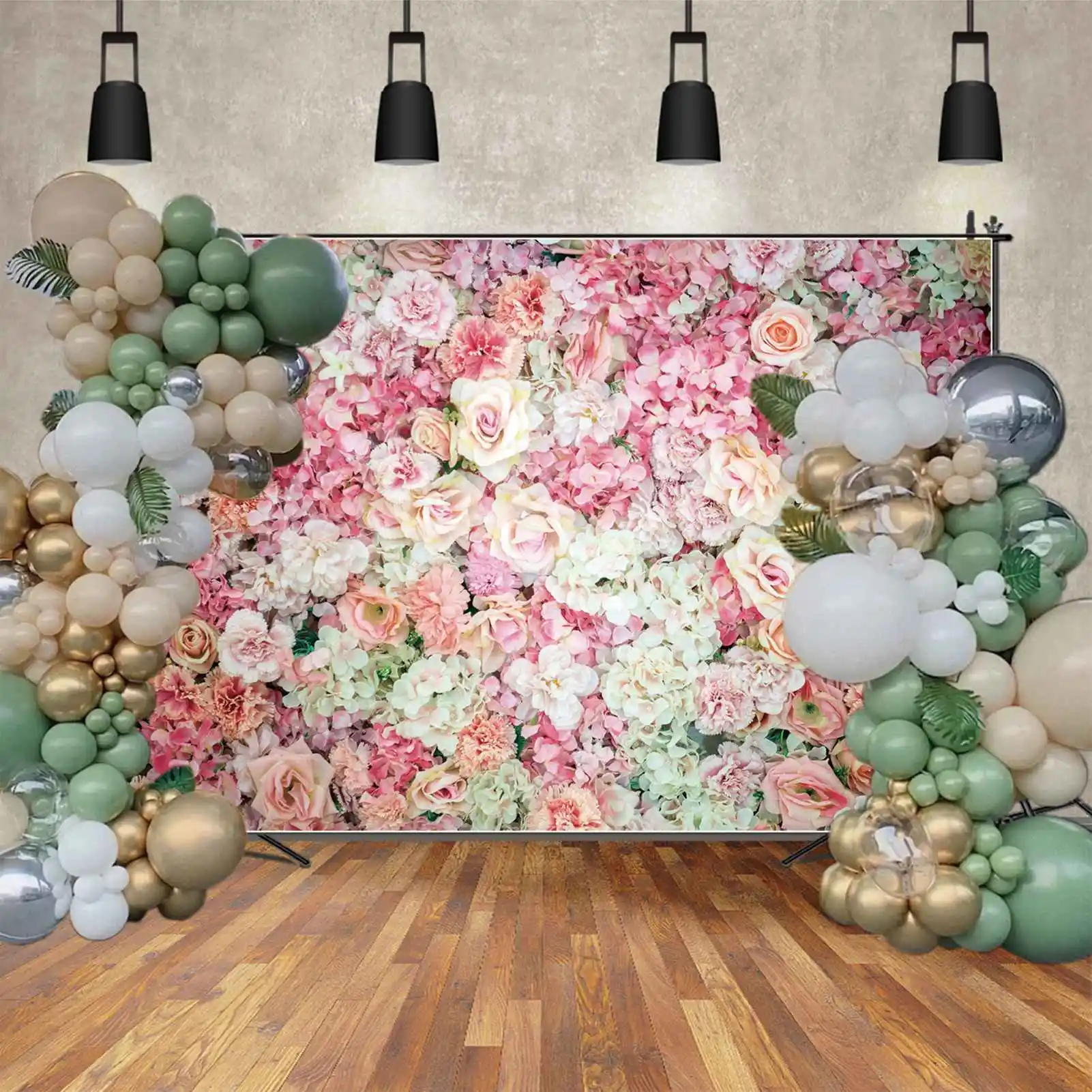 Hochzeit Blume Wand Kulissen Fotografie Braut dusche Party Fototermin Frühling Geburtstag personal isierte Kinder Foto Hintergründe