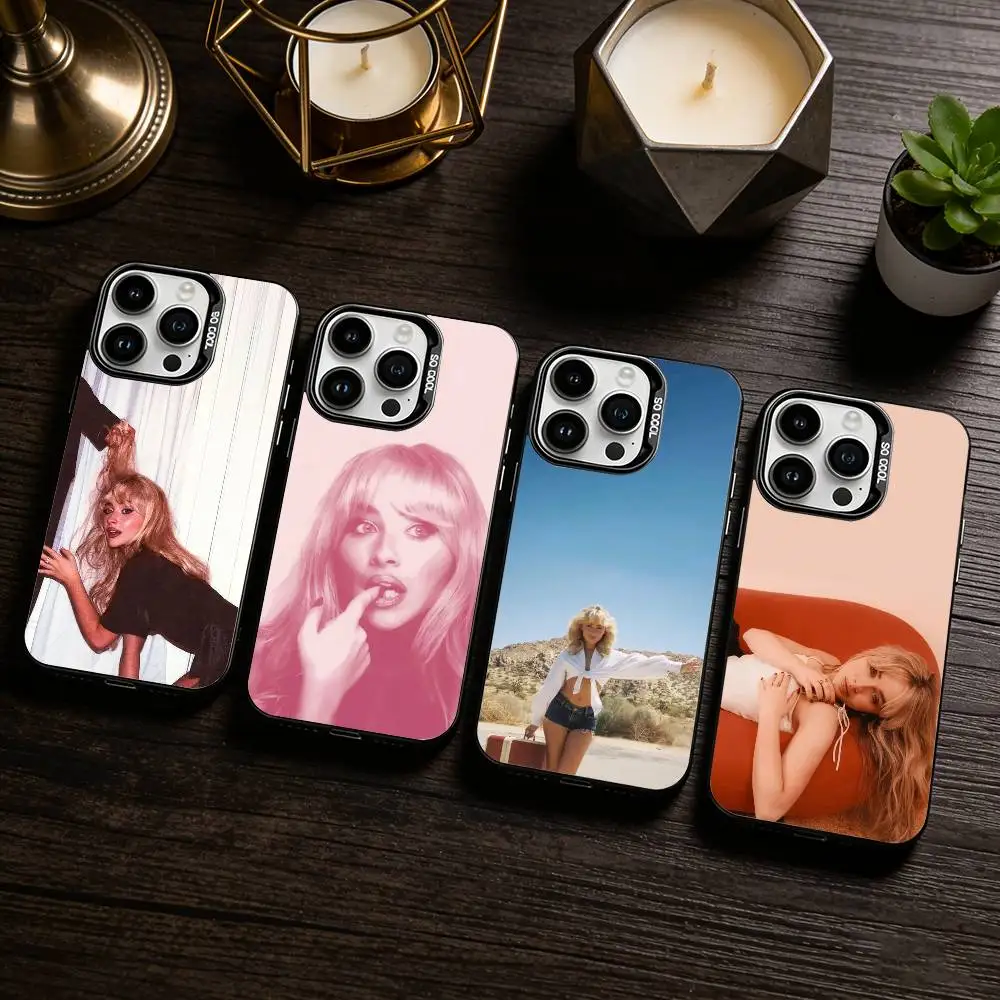 

S-Singer S-Sabrina Carpenter Phone Case For iPhone 17,16,15,14,13,12,11 Plus,Pro Max,XS,Colored silver phone case