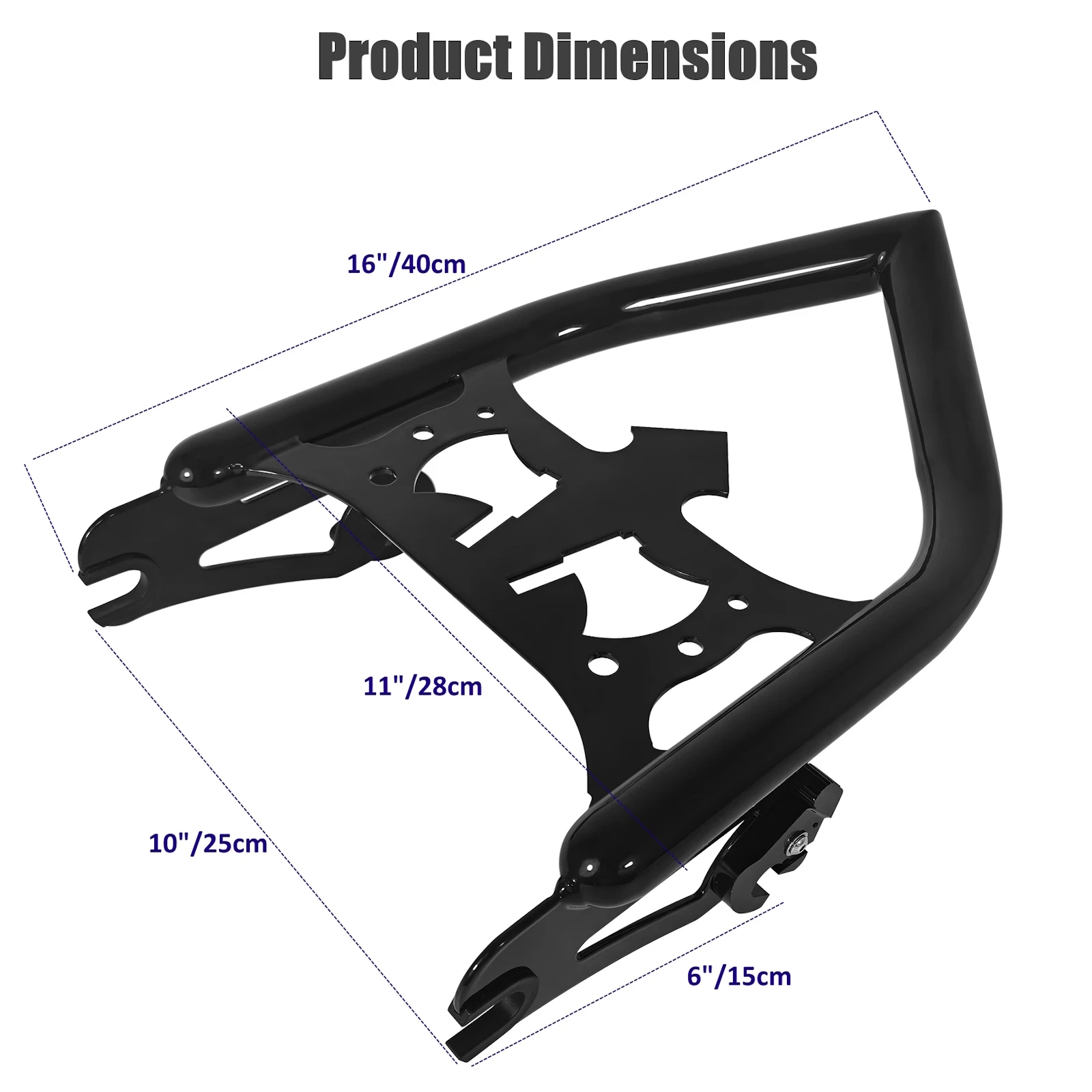 Motorcycle Rear Backrest Sissy Bar & Luggage Rack For Harley Touring Street Glide Electra Glide Road King FLHR CVO 2009-2026 view 5
