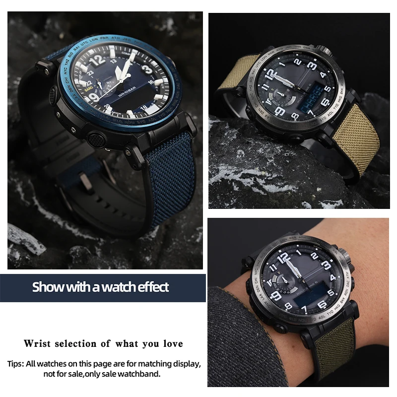 Universal Large Men's Watch Strap For Casio Protrek GA-2000 GA2000 PRG600 PRG650 PRW-6600 Watchband 24mm Waterproof Rubber Band image 5
