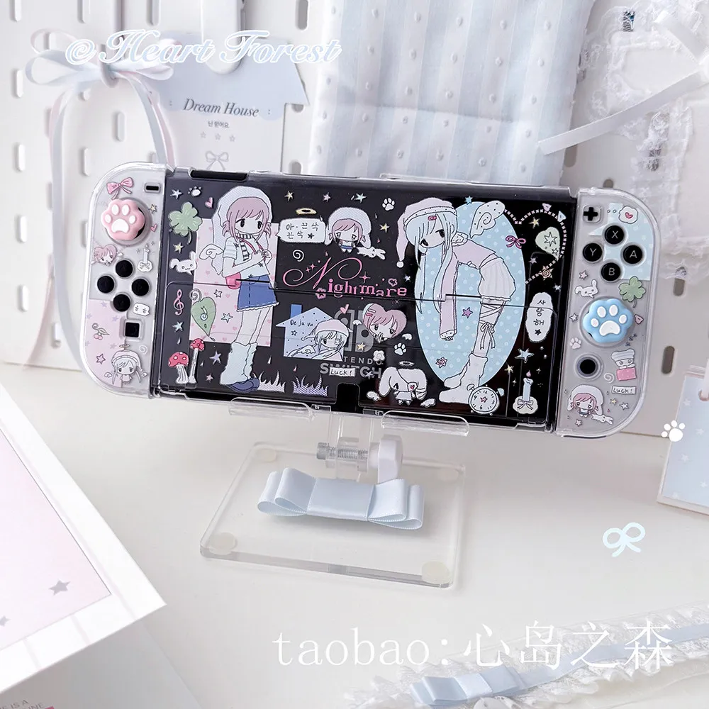 Heart Forest Protective Case For Switch Oled Ns2 Lite Hard Cover Y2k Original Design Alt Aesthetic Nightmare Girl Print - view 3