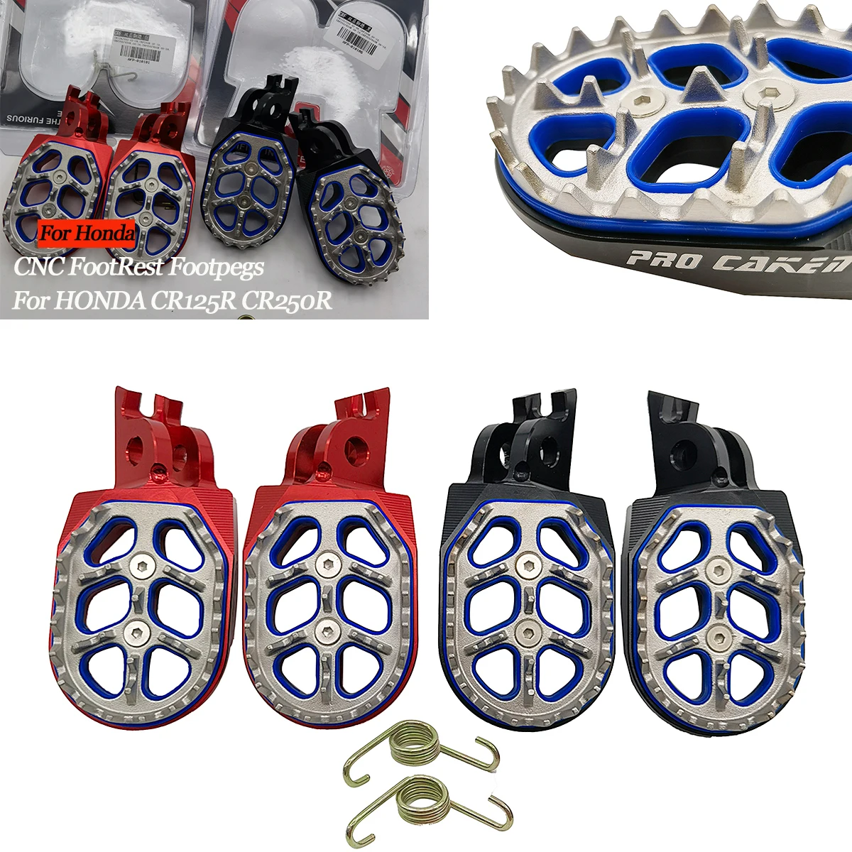 Motorcycle CNC FootRest Footpegs Foot Pegs Pedals For HONDA CR125R CR250R CRF150R CRF250R CRF250X CRF450R CRF250RX 2002-2021