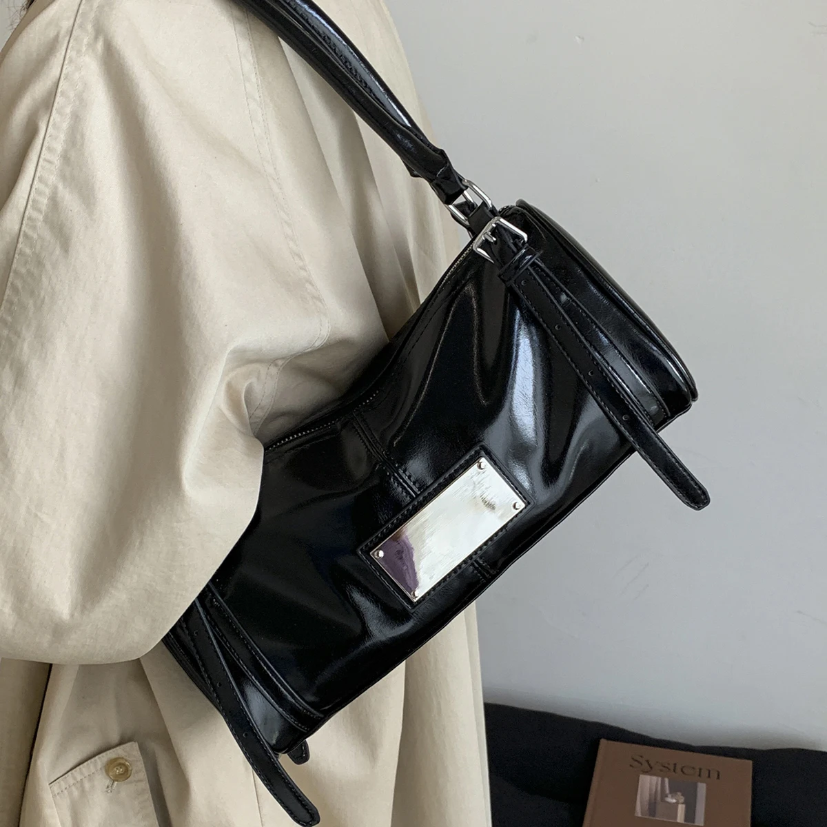 

Высококачественная женская сумка из искусственной кожи, однотонные мягкие повседневные сумки на плечо, большая вместительная женская повседневная сумка-подушки для подмышек