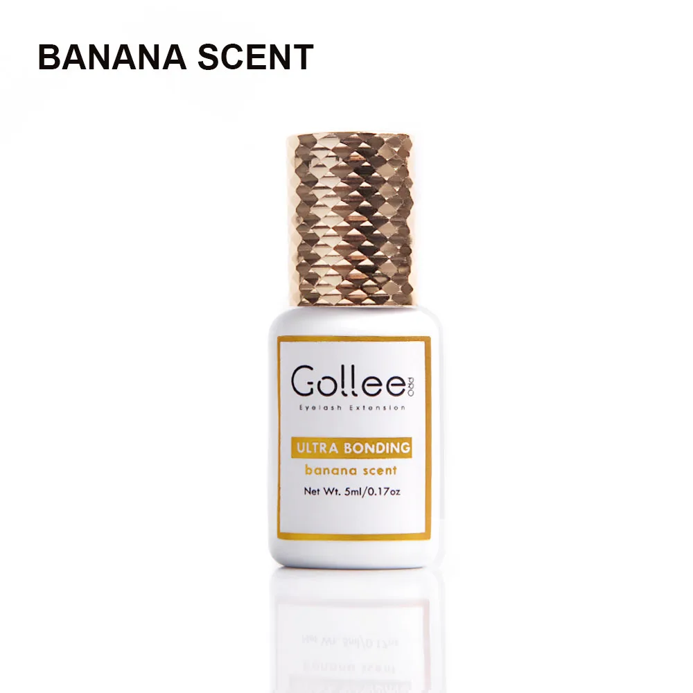 Gollee Eyelash Extension Glue Banana Scent Adhesive 1-2s Fast Drying Ultra Bonding Retention 6 Week Dropshipping Wholesale Price