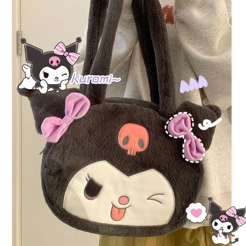 

Kawaii плюшевая сумка Kuromi рюкзак Cinnamoroll Наплечная Сумка тоут макияж мультфильм My Melody Plushie большая сумка подарок девушки