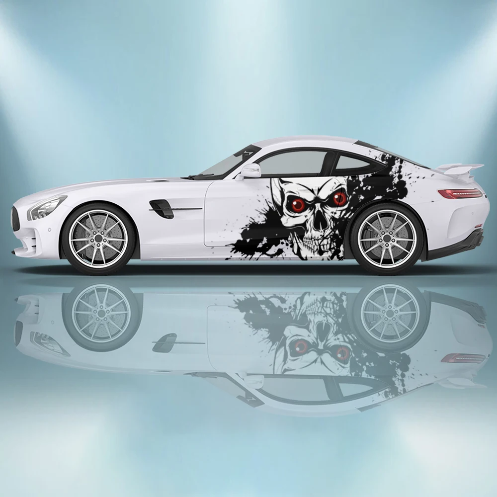 

skull fear Body Side Sticker Universal Vinyl Self-Adhesive Decorative Accessory Personalized Painting Car Decal