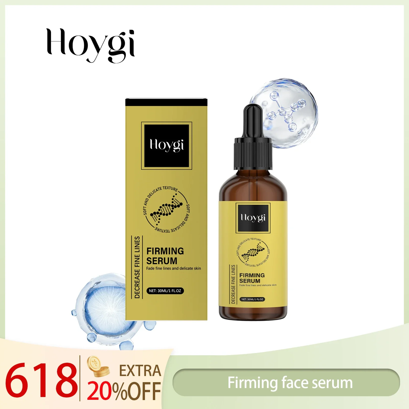 

Hoygi Anti-Wrinkle Firming Serum Skin Tightening Elasticity Boost Fine Lines Reduction Fast Absorbing Non-Greasy All Skin Types