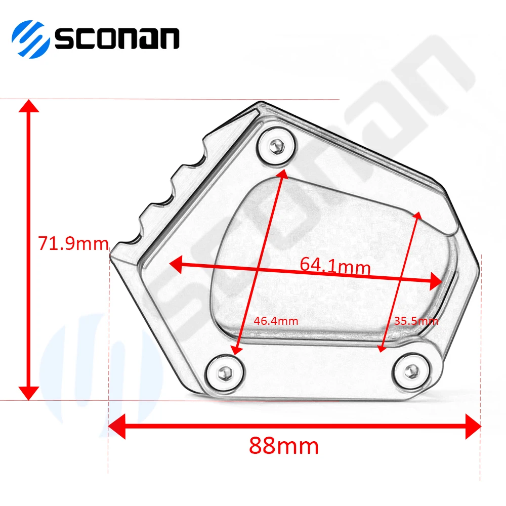 For BMW K1600 GT GTL K1600GT K1600GTL 2017-2023 Motorcycle Kickstand Extender Foot Side Stand Extension Pad Support Plate