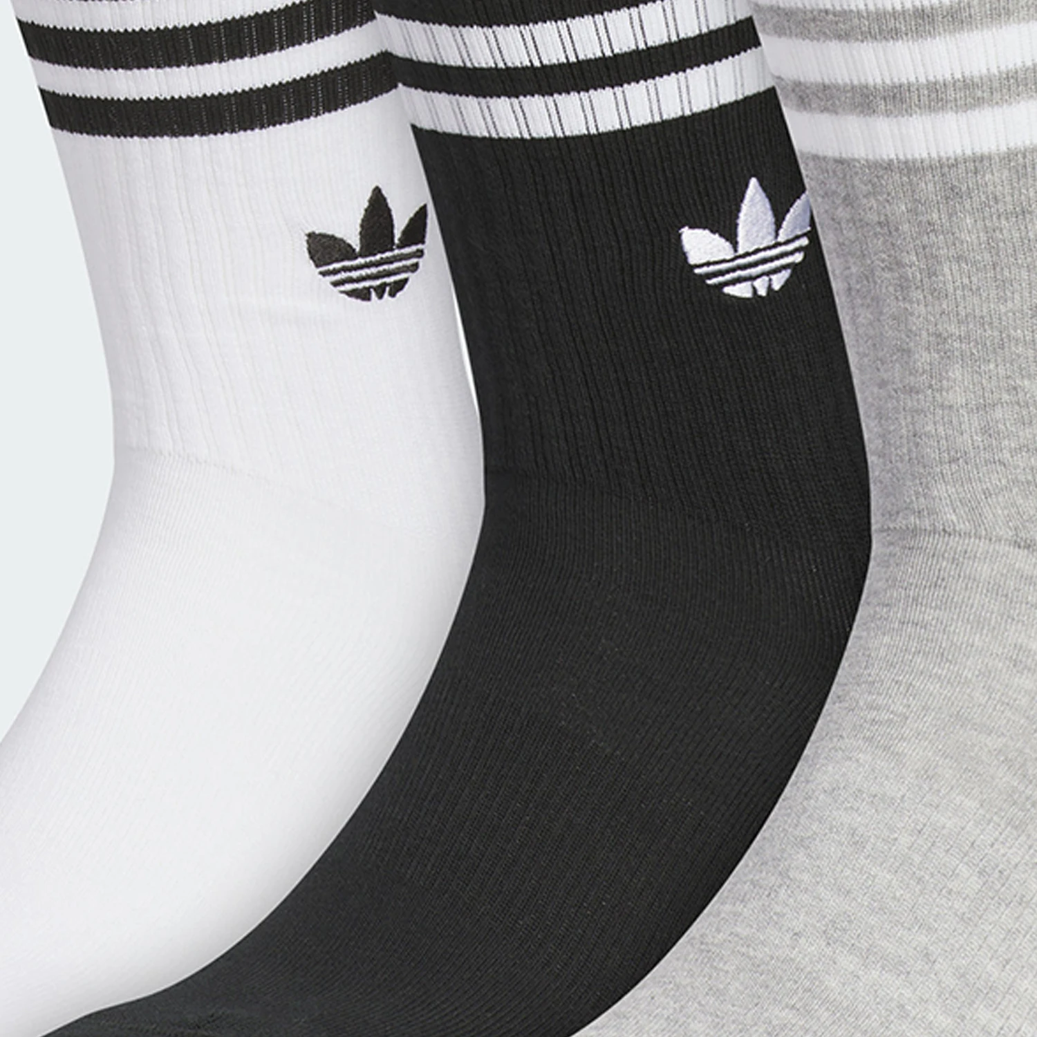 جوارب أديداس أصلية بثلاثة خطوط للجنسين متوسطة القطع مكونة من 3 قطع JP1277 #3