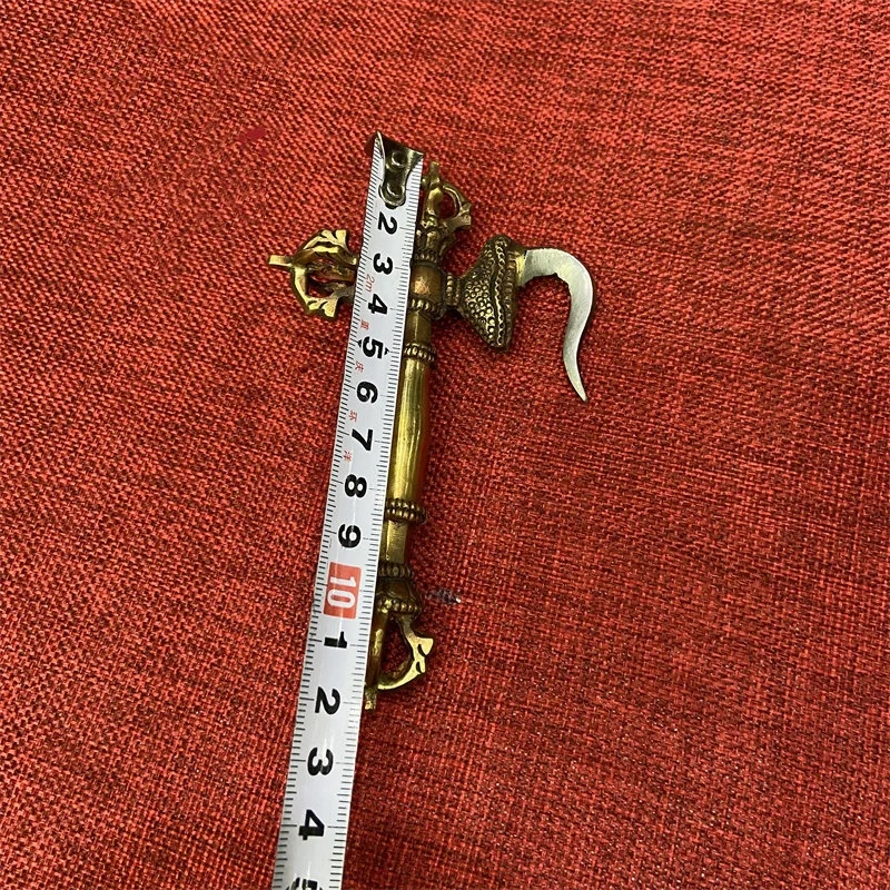 Nepal Tibetan style copper and iron carved Vajra pestle Vajra hook home ornament five strand Vajra hook Buddhist supplie