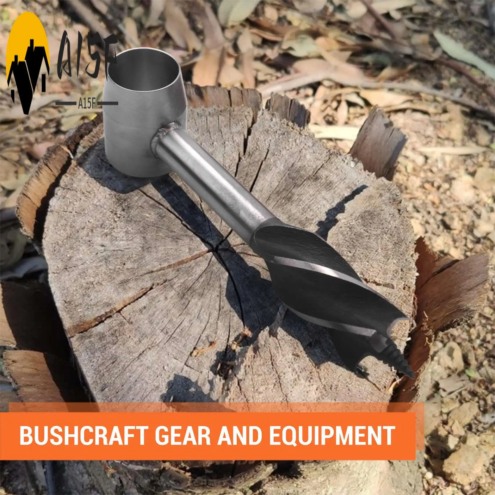 

A15F-Hand Auger Wrench, Scotch Eye Wood Auger Manual Hole Maker, Gear Multitool For Camping, Bushcraft And Outdoor