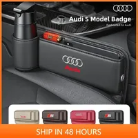Car Seat Gap Water Cup Holder Leather Crevice Side Storage Box for Audi SLine A3 A4 B8 8P 8V B6 A5 A6 C7 Q5 B9 B7 C6 A1 Q7 Q3