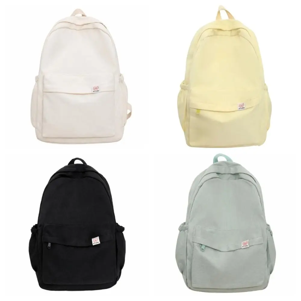 New Solid Color Women Backpack Nylon Lightweight School Bag Adjustable Zipper Travel Backpack For Teenage Girls