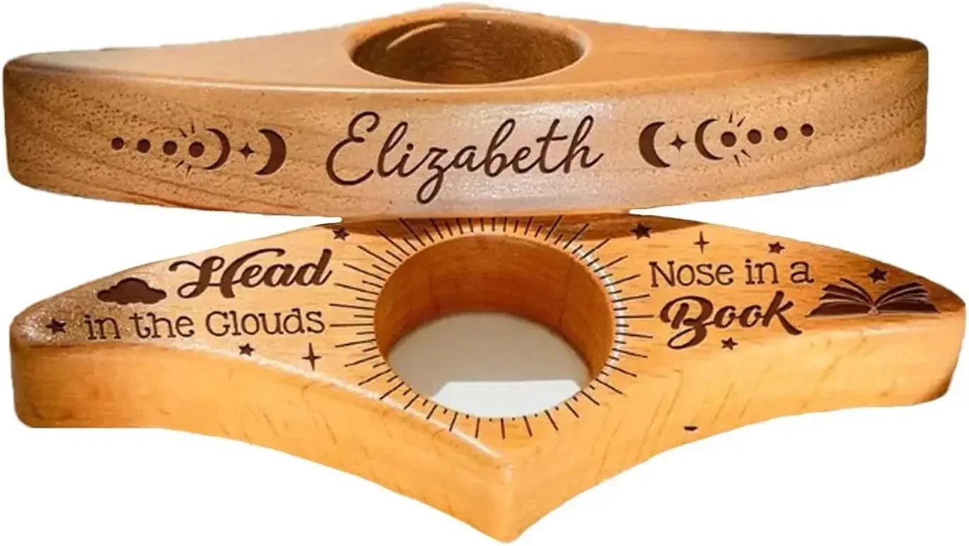 Solid Wood Thumb Book Page Holder Finger Ring Page Clamp Reading Bookmark School Office Supplies