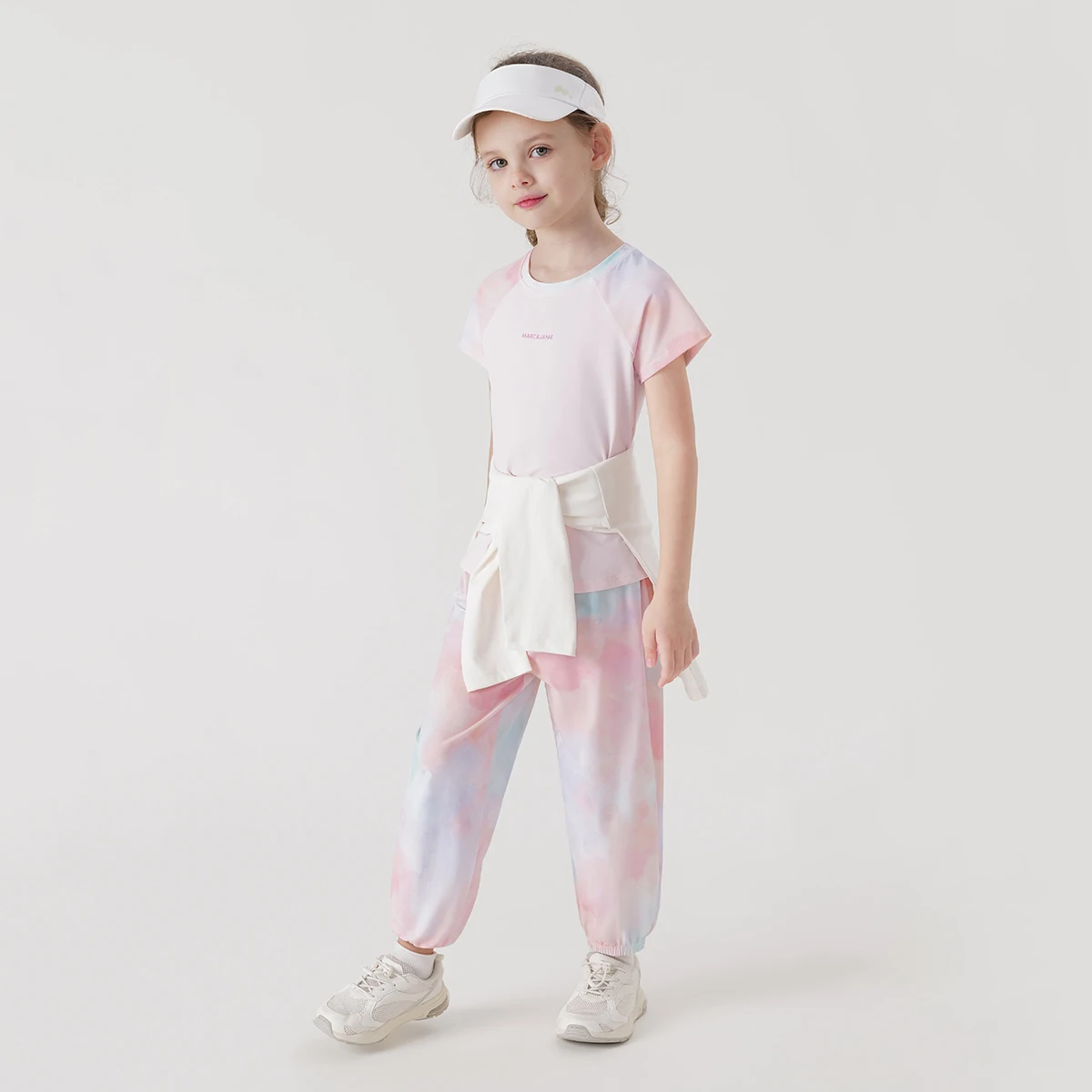 MARC&JANIE Girls Draped Breathable Cool Feeling Sun Pants Kids Drawstring Anti Mosquito Pants for Spring & Summer 240818