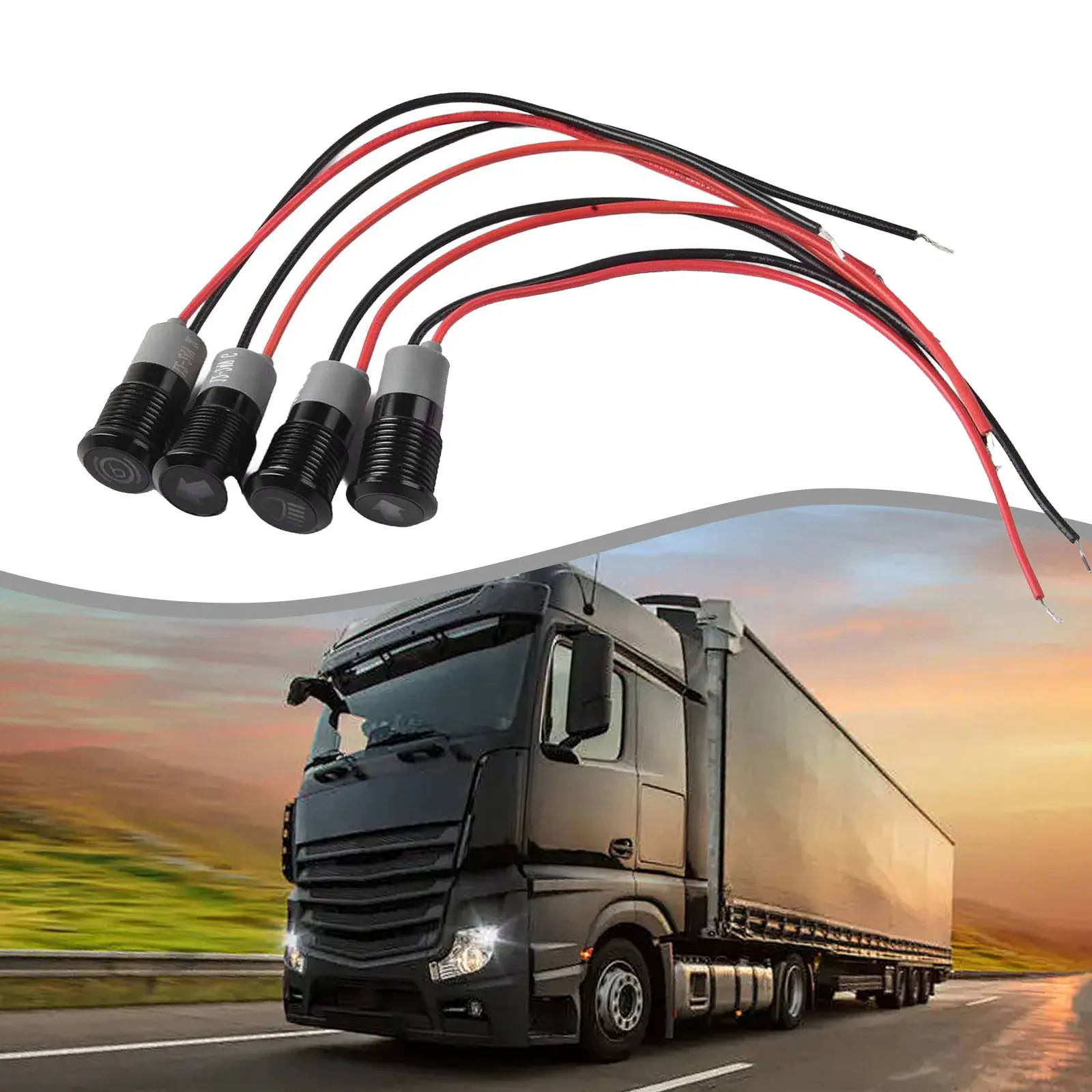 

12mm LED Indicator Light Waterproof Signal for Tractors Motorcycles and Boats Compatible with DC12V/24V Systems
