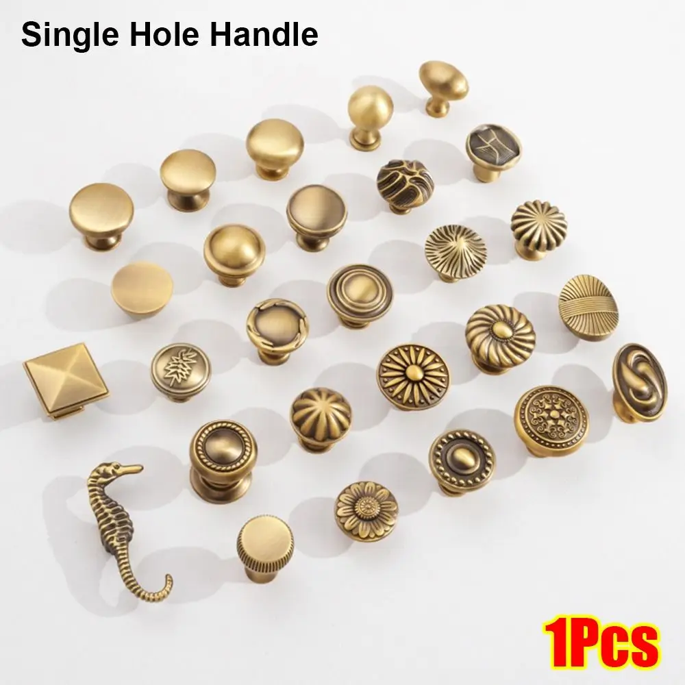 1 個新しい単穴アンティーク引き出しノブヴィンテージマルチサイズキャビネットハンドル高級ラウンドドアハンドル取手家具アクセサリー