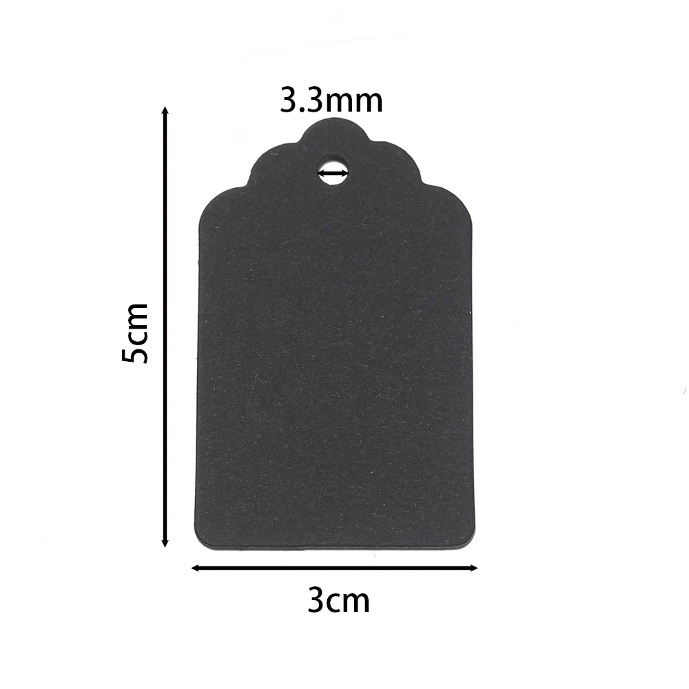 100pcs/lot 5*3cm Packaging Label Brown Kraft /black/white Paper Tags DIY Jewelry Label Wedding Gift Decorating Tag