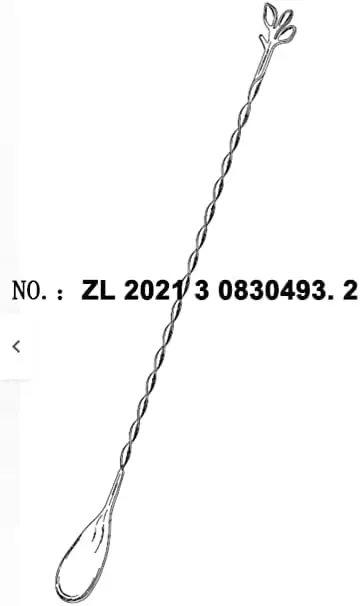 ช้อนค็อกเทลสแตนเลสขนาด 10 นิ้วพร้อมด้ามจับรูปใบไม้ - เหมาะสำหรับผสมเครื่องดื่มในแก้วทรงสูงและเชคเกอร์