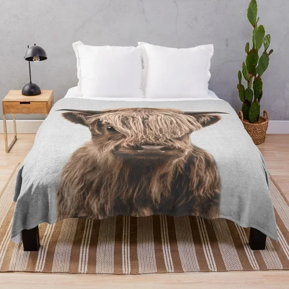 

Highland Calf - Colorful Throw Blanket Luxury Throw Luxury Designer Moving warm winter Blankets