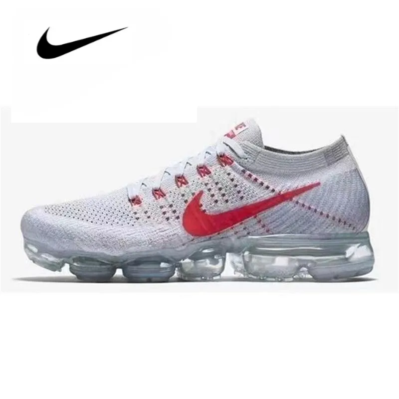 New Nike Air VaporMax 2.0 Flyknit Women's Black and Red Cushioned Wear Comfortable Lightweight Anti-slip Wear Running Shoes