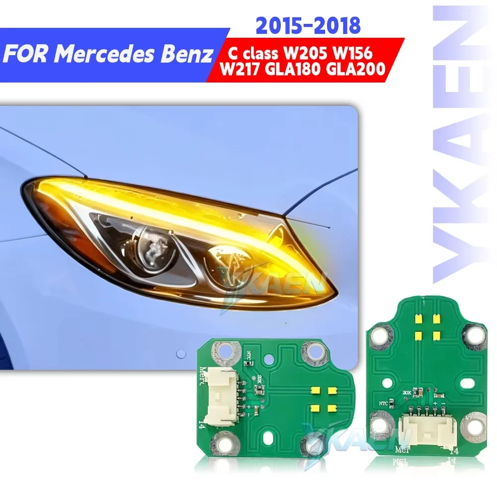 イエローエンジェルアイズdrl-ledボード-メルセデスベンツcクラスw205-w156-w217-gla180-gla200用-デイタイムランニングライト-a2059060601