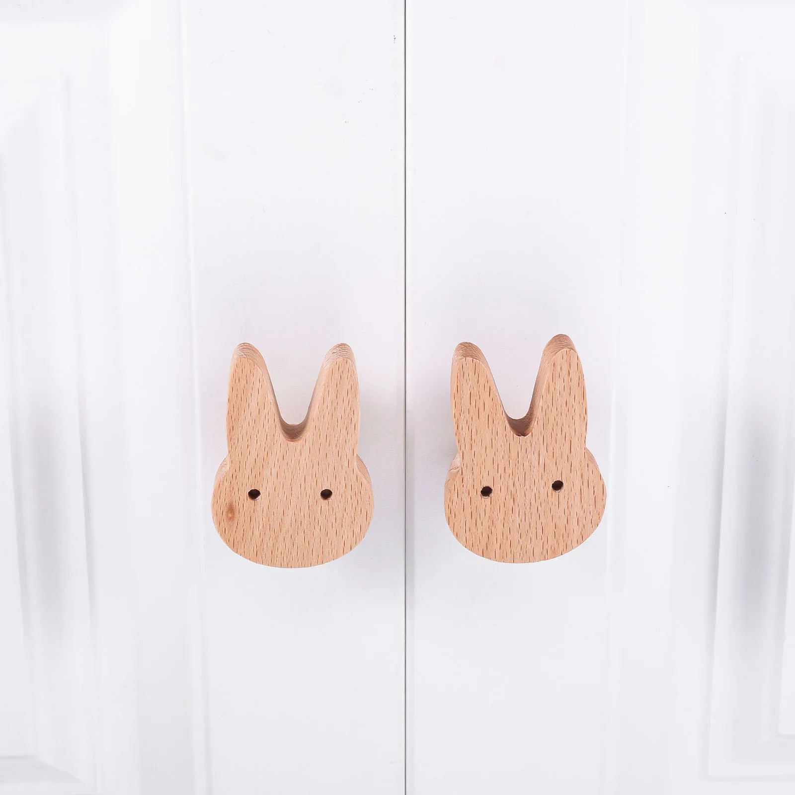 Cute Cloud/Rabbit/Whale Shaped Furniture Cupboard Cabinet Door Wooden Pull Knob with Screw Dressers Drawer Chest Wardrobe Handle
