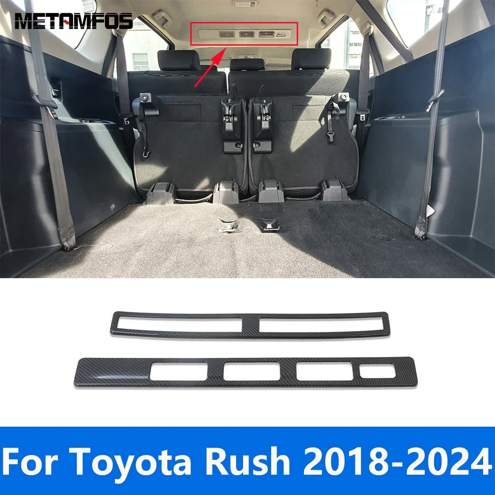 Accessories For Toyota Rush 2018 2019 2020 2021 2022 2023 2024 Carbon Fiber Car Roof Rear Air Condition Vent Outlet Cover Trim