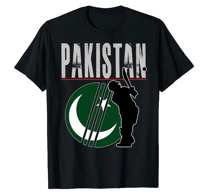 Pakistan Flag & Cricket Player And For Fielders Bowlers and Bats Men Supporter Top And T Shirt