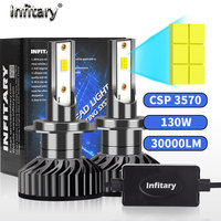 Infitary H4 H7 LED Car Headlight Bulb 30000LM CSP3570 H1 H3 H11 H13 H27 880 9005 HB3 9006 HB4 9007 Light for Vehicle Auto CANBUS